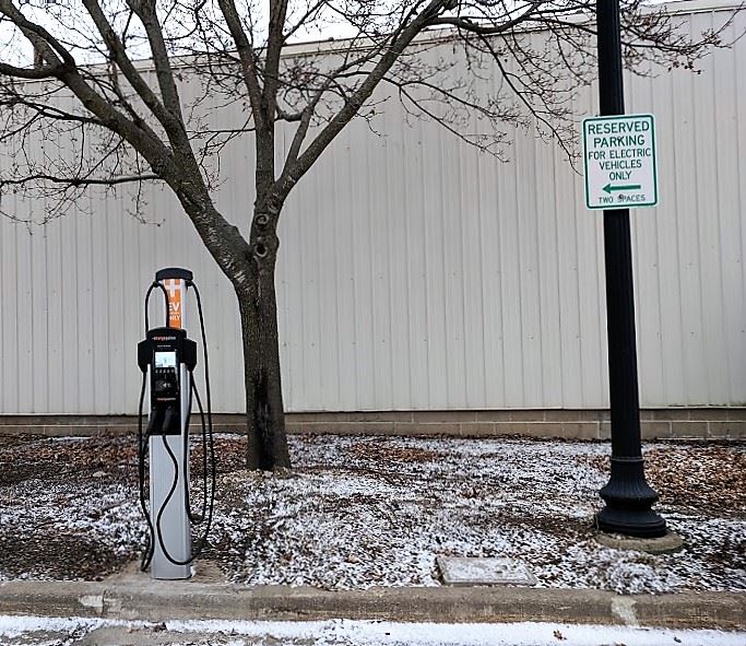 EV charging station in Vaughn Parking Lot