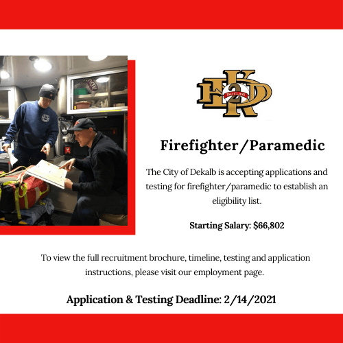 DeKalb firefighters/paramedics are shown.