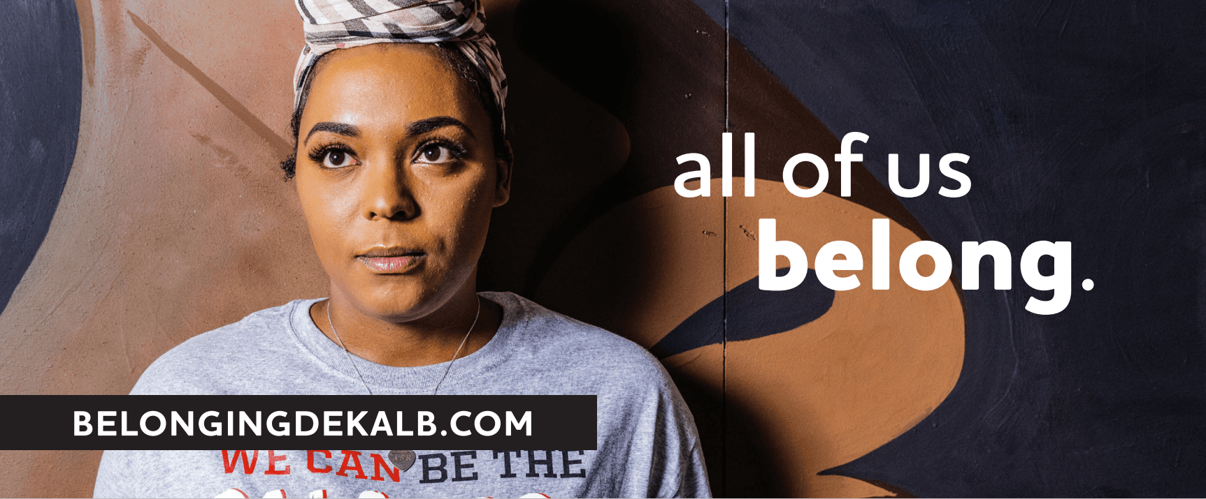 Precious Labatte is shown with the text "all of us belong" and belongingdekalb.com