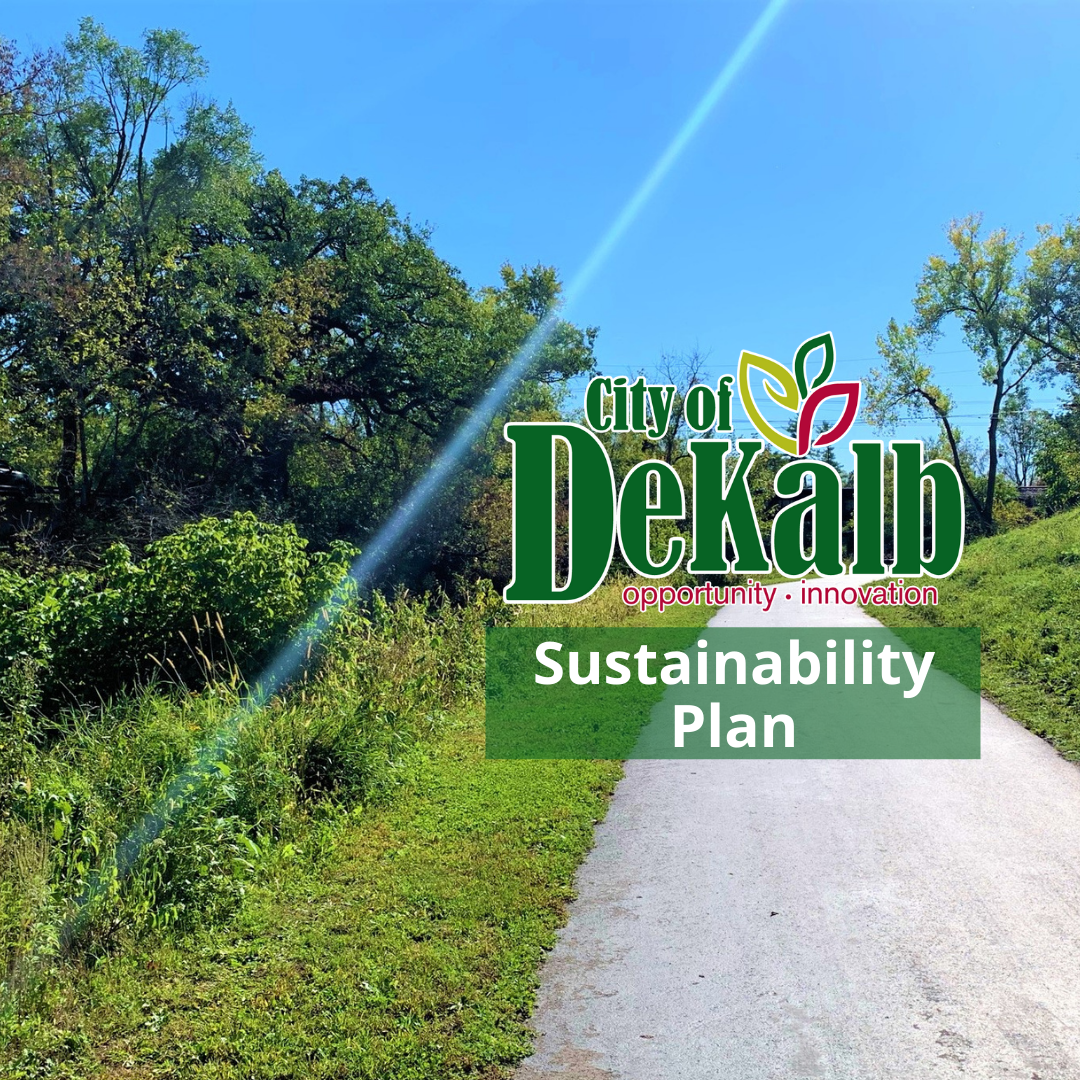 The path along the Kishwaukee River is shown with the City logo and text 