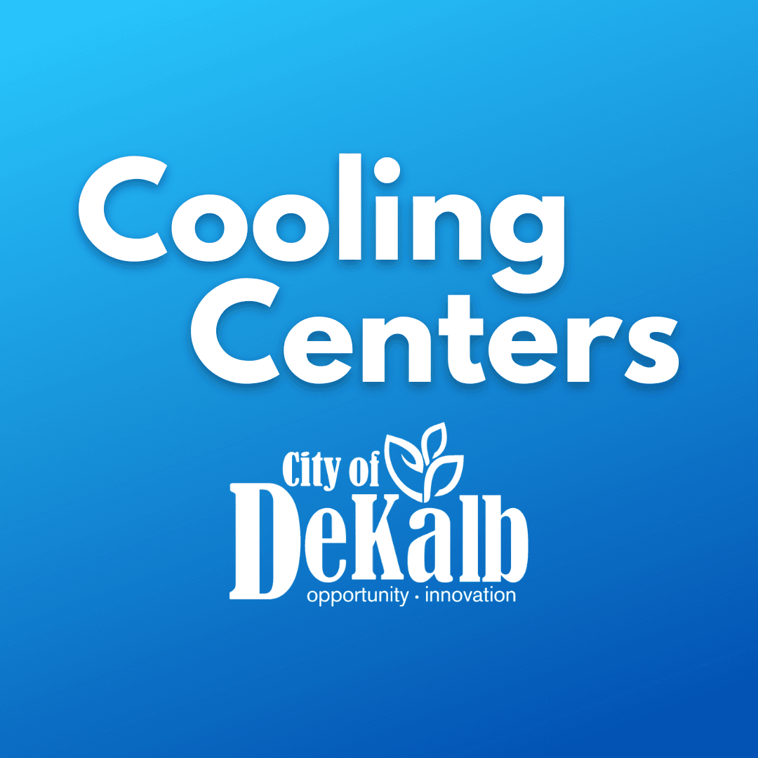 Cooling Centers text with City logo