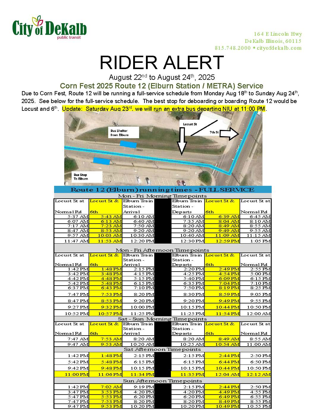 Rider Alert - Route 12 Corn Fest Week 8.18 to 8.24.25 v4