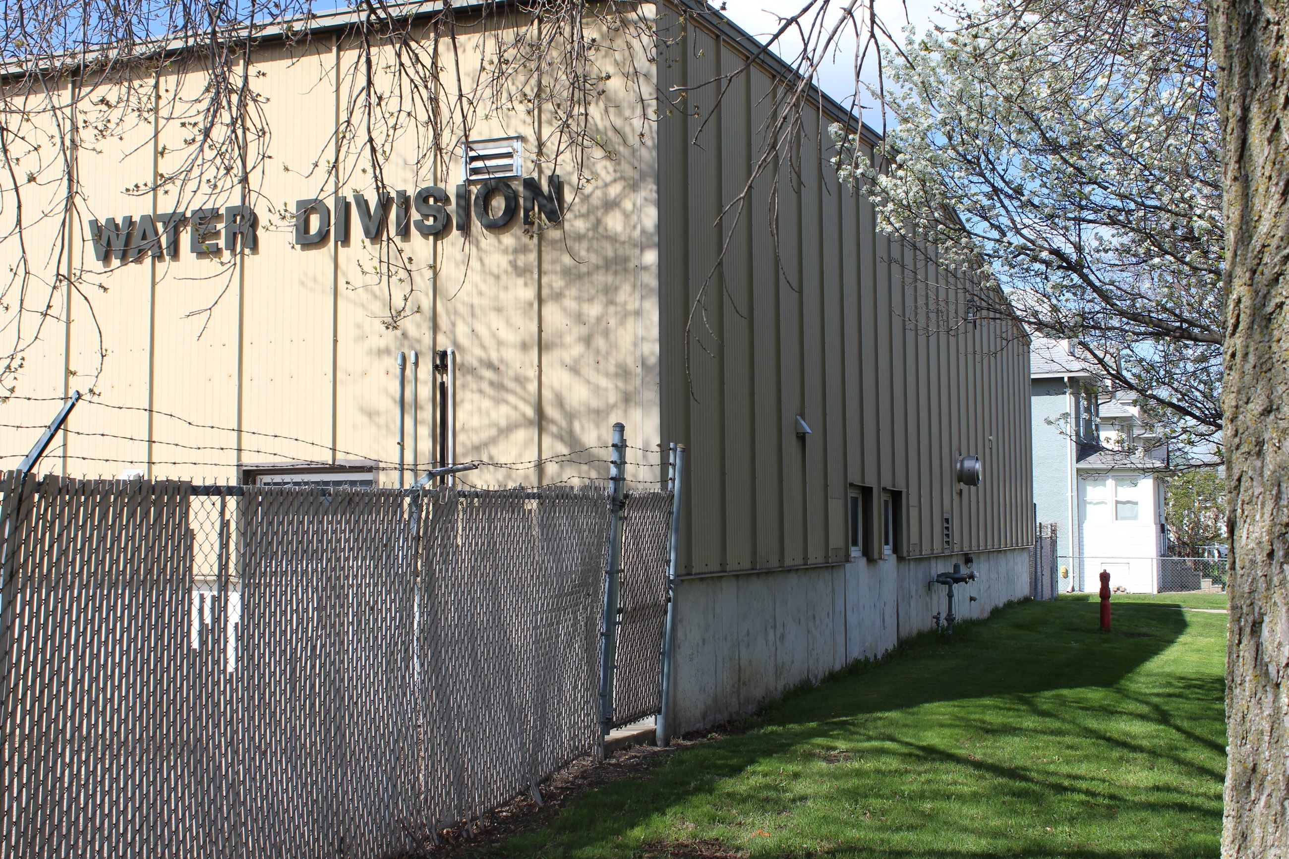 The north wall of the Water Division building