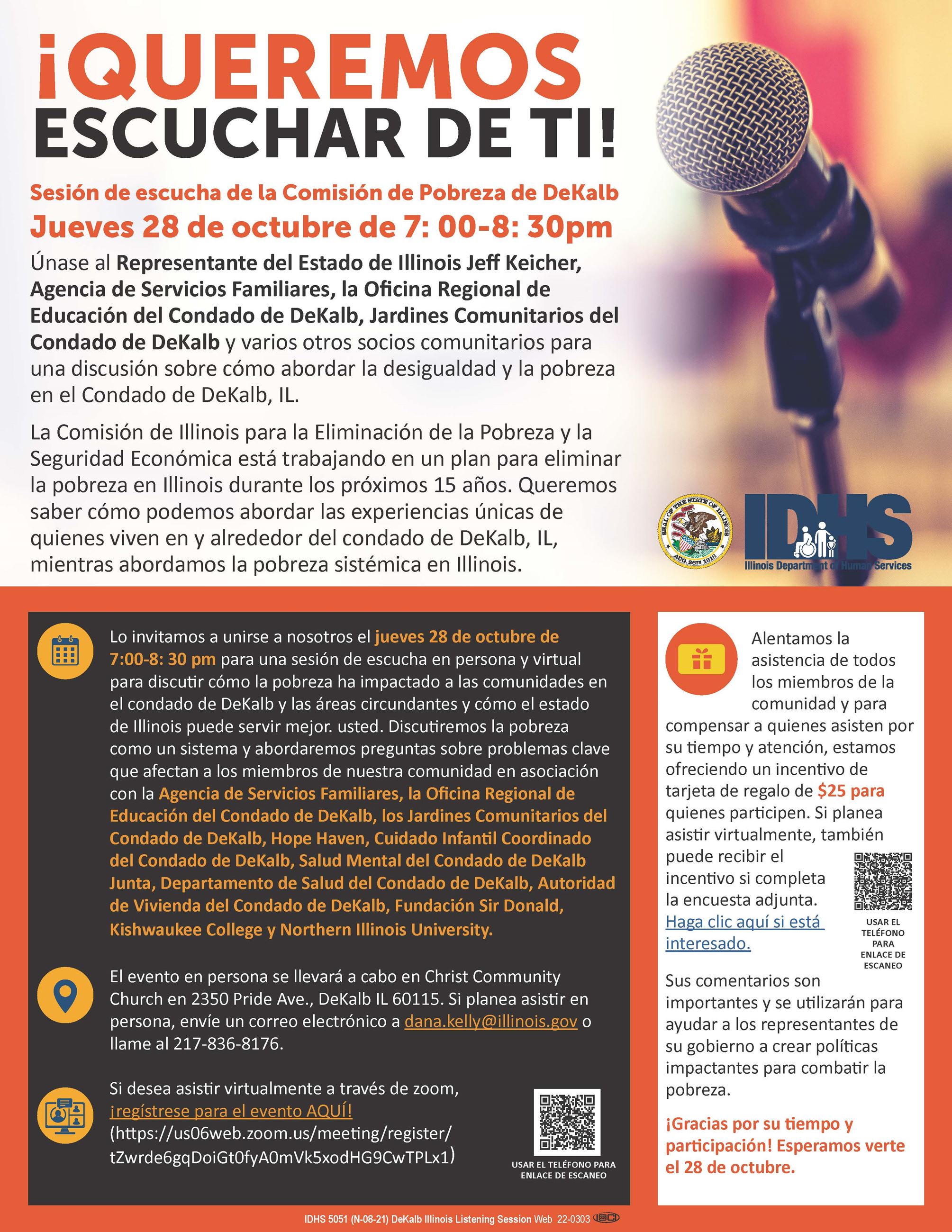 Information on listening session on poverty