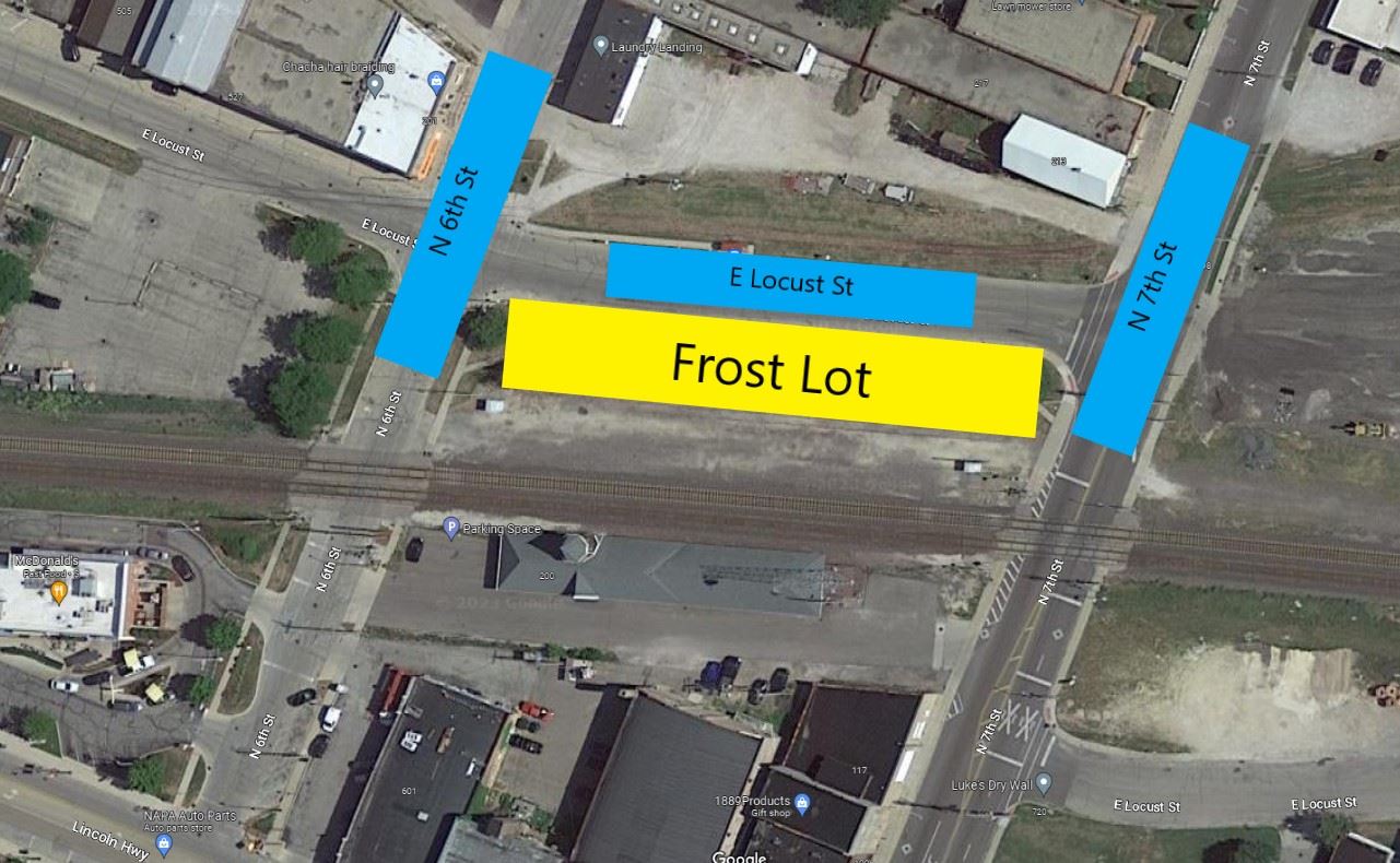 A map shows the location of the City's Frost Lot